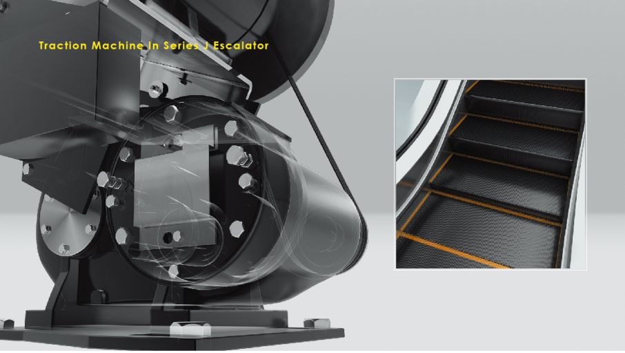 Máy kéo thang cuốn Shanghai Mitsubishi dùng công nghệ VVVF có hiệu năng cao, tiết kiệm năng lượng